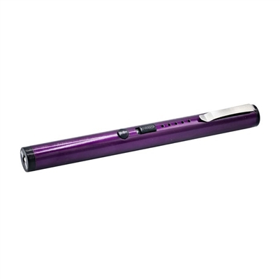 40,000,000 Volts Pen Stun Gun Flashlight with battery meter and pocket clip Purple