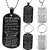 To My Son Dog Tag Love DAD : Black