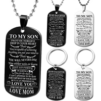To My Son Dog Tag Love DAD : Black
