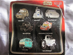 Disney Trading Pin 100910: Disney Pixar “Cars” as LucasFilms 'Star Wars' Characters 7 Pin Set - Star Wars Weekends 2014