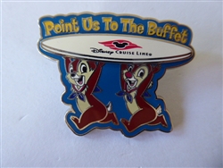 Disney Trading Pin 102111     DCL - Chip and Dale – Point us to the Buffet