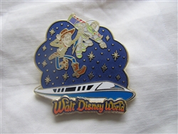 Disney Trading Pin  107537 WDW - Storybook Night Logo Series - Buzz & Woody With Monorail