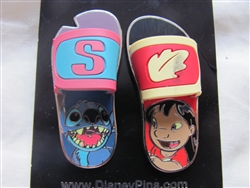Disney Trading Pin 109859 HKDL - Sandals / Flip Flops - Lilo & Stitch (2 Pin Set)