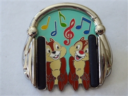 Disney Trading Pin 111425 Chip and Dale in Headphones