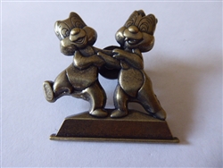 Disney Trading Pin  112578 WDW - Annual Passholder – Gold Statue Chip and Dale