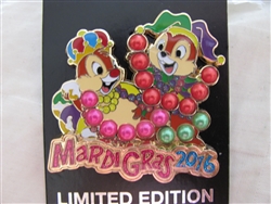 Disney Trading Pin 113052 Mardi Gras 2016 - Chip and Dale