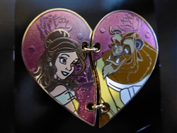 Disney Trading Pin 113566 Beauty and The Beast Two Piece Heart