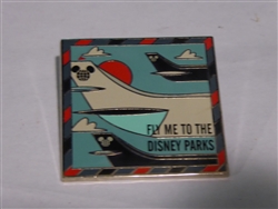 Disney Trading Pin 116622 Fly Me to the Disney Parks Framed Mickey Head Globe Icon Jet Airplane Tales