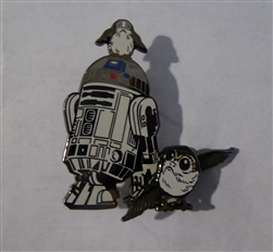 Disney Trading Pin 123898 R2-D2 and Porg Swivel Pin