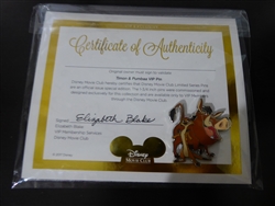 Disney Trading Pins  124014 Disney Movie Club Exclusive VIP Pin #67 - Timon and Pumbaa