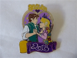 Disney Trading Pin 127056 DLP - Valentines Day 2018 - Rapunzel and Flynn Rider