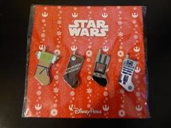 Disney Trading Pin 127367 Star Wars Stockings Four Pin Set