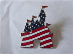 Disney Trading Pin 140499 Red White and Blue American Flag Castle