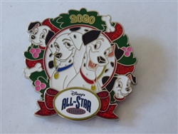 Disney Trading Pin 144629 WDW - Pongo and Perdita - Happy Holiday - All Star Resort