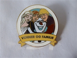 Disney Trading Pin 150068     Elsa, Anna, Olaf, Kristoff - Friends and Family in Park Languages - One Family - Venner og Familie - Mystery - Norway