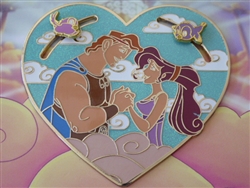 Disney Trading Pin 150996 Loungefly - Hercules and Megara Heart - Jumbo - Hercules 25th Anniversary