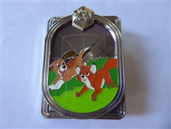 Disney Trading Pin 156189     DEC - Todd and Copper - Fox and the Hound - Celebrating With Character - Disney 100 - Silver Frame