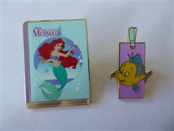 Disney Trading Pin  157011     Uncas - Ariel & Flounder - Princess Book & Bookmark - Mystery - Little Mermaid