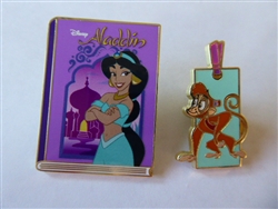 Disney Trading Pin  157002     Uncas - Jasmine & Abu - Princess Book & Bookmark - Mystery - Aladdin
