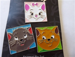 Disney Trading Pins 158420     Neon Tuesday - Marie, Berlioz, Toulouse - Aristocats - Kitty Portraits Square - Set