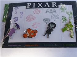 Disney Trading Pin 159726     Boo, Nemo, Buzz and Edna - Disney 100 - Pixar - Set