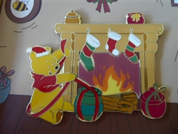 Disney Trading Pin 160261     Loungefly - Winnie the Pooh - Holiday Fireplace - Lenticular - Jumbo