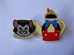 Disney Trading Pin 160390     Loungefly - Figaro & Pinocchio Set - Character Tea Pot and Cup - Mystery