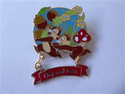 Disney Trading Pin 162511     Japan - Chip and Dale - Acorns, Flowers, Red Mushroom - Dangle