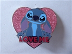 Disney Trading Pin 163117     DLP - Stitch - Valentine - Love Me - Valentine's Day - Pink Glitter Heart - Lilo and Stitch