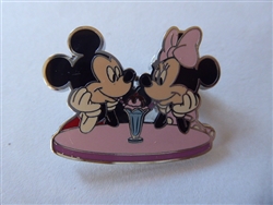 Disney Trading Pin 163910     Loungefly - Mickey and Minnie Drinking A Milkshake - Date Night - Mystery