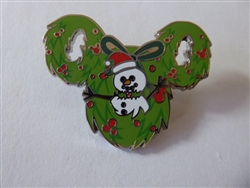 Disney Trading Pin 164899     Christmas Wreath with Snowman - Mickey Icon