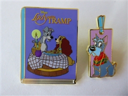 Disney Trading Pin 165839   Lady and the Tramp - Classic Film Book and Bookmark - Mystery