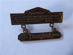 Disney Trading Pin 1711     DL - Bronze Partners Plaque - 45th Anniversary