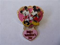 Disney Trading Pins 19206     DLR - Happy Valentine's Day 2003 (Mickey and Minnie) Dangle/3D