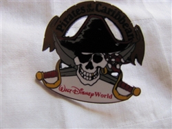 Disney Trading Pin 19954: WDW - Pirates of the Caribbean (Brown banner, yellow earring and sword hilts)