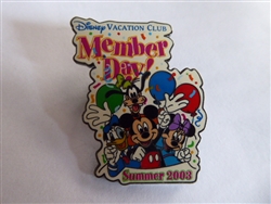 Disney Trading Pin  23637 DVC - Member Day Pin (Summer 2003)