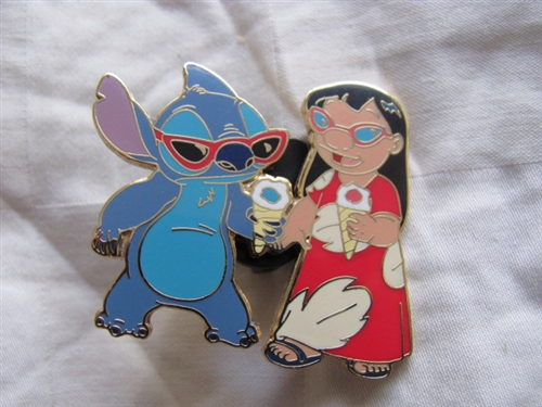 DISNEY WDW 2003 LILO AND STITCH WEARING SUNGLASSES WITH SHAVED ICE PIN