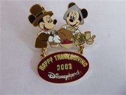 Disney Trading Pin   26338 DLR - Happy Thanksgiving 2003 (Mickey & Minnie) Dangle