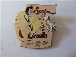 Disney Trading Pin  27145 WDW - Santa's Pin List (Cruella - Naughty)