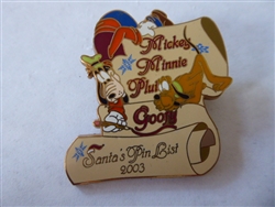 Disney Trading Pin 27149 WDW - Santa's Pin List - Goofy and Pluto - Nice