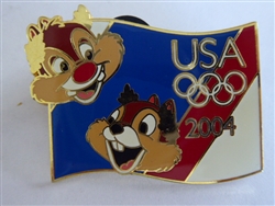 Disney Trading Pins  32097 Disney USA Olympics Starter Lanyard Pin Set (Chip 'n' Dale pin only)