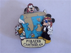 Disney Trading Pin 3303 DL - Pirates of the Caribbean Treasure Map (Mickey, Goofy & Donald)