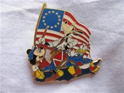 Disney Trading Pin 36785: Mickey Mouse, Goofy and Donald Duck Celebrating the Fourth of July