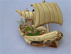 Disney Trading Pin 38483 DLR - Golden Vehicle Collection - Peter Pan's Flight (Peter Pan & Tinker Bell)