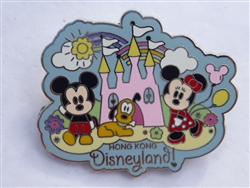 Disney Trading Pins 41333     HKDL - Cute Characters - Mickey, Minnie and Pluto - Castle