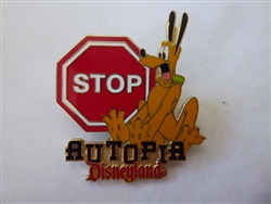 Disney Trading Pin   4318 Disneyland 2001 Pluto STOP!!! Autopia Pin