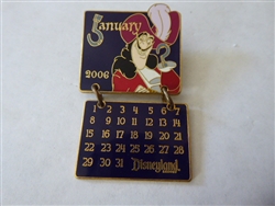 Disney Trading Pin 43774 DLR - 2006 Disneyland Resort Calendar - January - Captain Hook