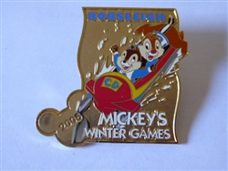 Disney Trading Pin 44902 JDS - Mickey's Winter Games - Chip & Dale Bobsleigh