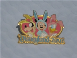 Disney Trading Pin 4551 Disneyland 2001 Easter - Fab 3 in Bunny Suits