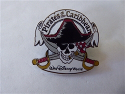 Disney Trading Pin 460 WDW Pirates of the Caribbean Skull and Swords (White Banner)